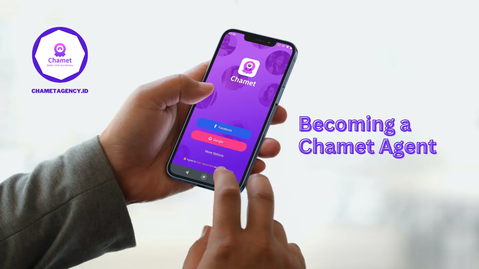 A Chamet agent assisting a new user.