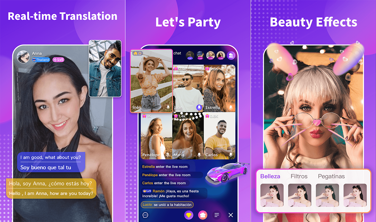 Connected Chamet users across different countries