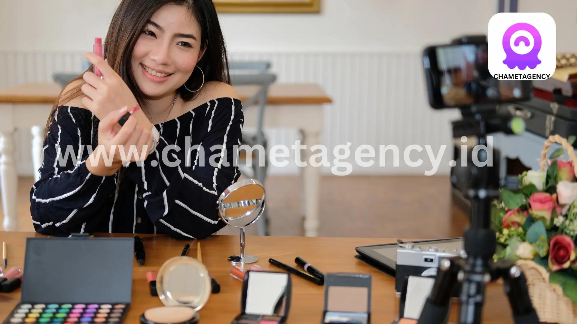 Shimmering digital diamonds against the Chamet app background