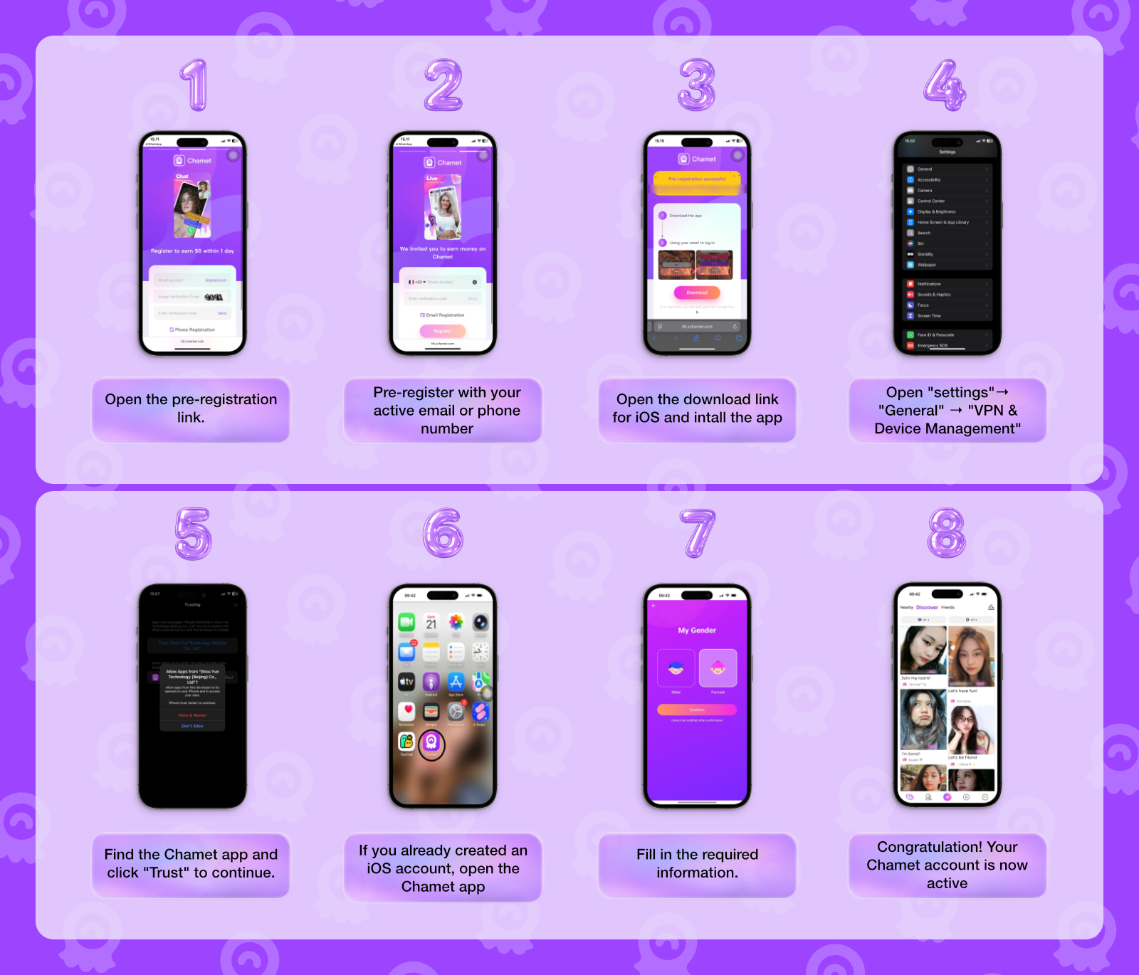 Guide to installing Chamet on iOS devices